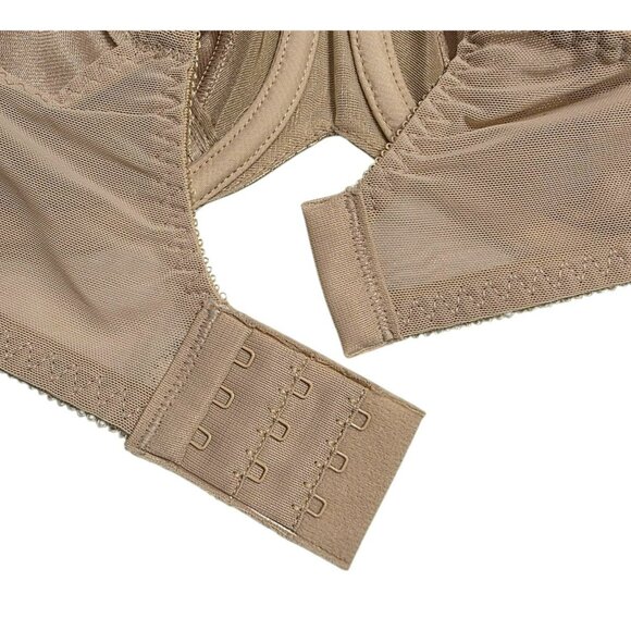 New Bali Minimizer Underwire Bra 34C #3562 Beige Comfort Cushion Straps Support - Picture 9 of 11